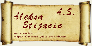 Aleksa Stijačić vizit kartica